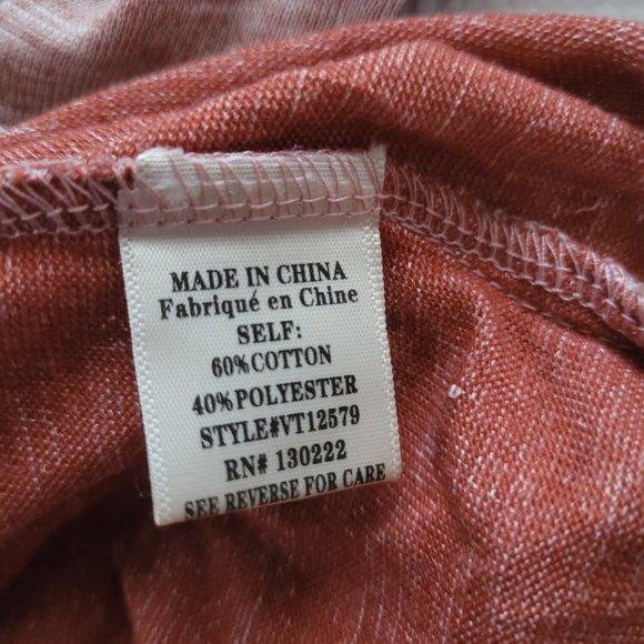 Very J Tunic Oversized Women's Medium Cowl Neck Pink Rust Women's Lagenlook - Picture 12 of 13